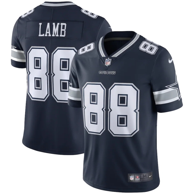 mens nike ceedee lamb navy dallas cowboys vapor limited jersey